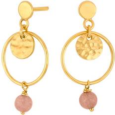 Nordahl Jewellery Smycken Nordahl Jewellery Joy52 forgyldte øreringe med peach månesten