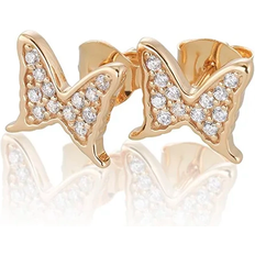 Petite Papillion Sparkling Earrings Gold