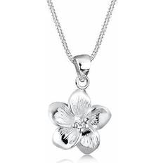 Elli DIAMONDS Necklace Ladies Frangipani Flower with Diamond 0.03 ct in 925 Sterling Silver