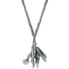 Armbänder Anchor & Crew Grey Jasper Marcus Silver Stone and Braided Cotton Voile SKINNY Necklace x Wrap Bracelet Grey, One Size