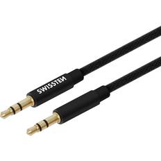 Swissten Cable Jack Male Braided Quality Sound Black 1.5m