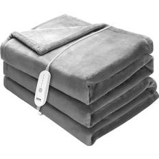 Textiles VEVOR Heated Blanket Electric Throw 72" x 84" Full Size Soft Flannel Heating Blanket with 10 Hours Timer Auto-off & 5 Heating Levels Manta Gris