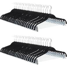 Hangers Basics Velvet Skirt Hangers with Clips 50-Pack Black Hanger