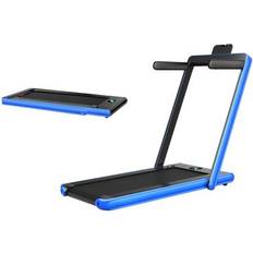 Costway 2.25HP 2 in 1 Folding Treadmill with APP Speaker Remote Control-Navy