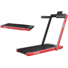 Costway Fitness Machines Costway 2.25HP 2 in 1 Folding Treadmill with APP Speaker Remote Control-Red