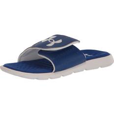 Boys - White Sandals Under Armour boys Ignite Slide Sandal, 400 Royal/White/White, Little Kid