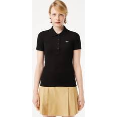 Lacoste L.12.D Slim Fit Ribbed Cotton Polo Shirt Black