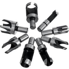 Greenzech 8pcs Wood Plug Hole Cutter Drill Bits Set Dowel Maker Cutting Tools Round Shank