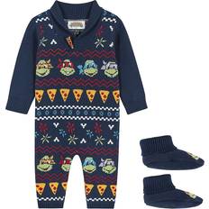 Boys Jumpsuits Andy & Evan Baby Boy's Teenage Mutant Ninja Turtle Sweater Coveralls Booties Set Navy Newborn Navy Newborn