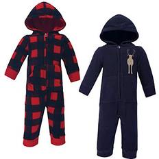 1-3M Jumpsuits Hudson Baby Infant Boy Fleece Jumpsuits Coveralls and Playsuits 2pk Forest Moose 0-3 Months