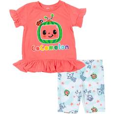 Other Sets CoComelon CoComelon Yoyo Tomtom JJ Infant Baby Girls T-Shirt and Bike Shorts Outfit Set Pink Months