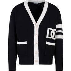 Men - Multicolored Cardigans Dolce & Gabbana Wool fisherman’s rib cardigan with DG logo combined_colour