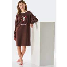 S Nacht kledingstukken Schiesser Slaapshirt Lange Mouwen Hond Bruin - Teens Nightwear