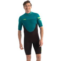 Turquoise Water Sport Clothes JoBe Mens 2023 Perth 3/2mm Back Zip Shorty Wetsuit Teal