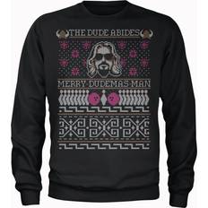 Black - Skiing Sweaters The Dude Abides Merry Dudemas Man Men's Christmas Sweater Black