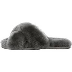 Sheepskin Slides Dove Crossover Slides Dark Grey