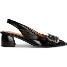 Ganni Heels & Pumps Ganni Black Buckle Slingback Heels 099 Black IT