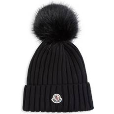 Moncler Donna Abbigliamento Moncler Beanie In Lana Tricot Con Logo