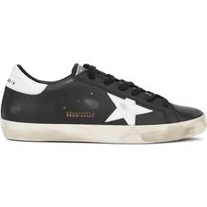 GOLDEN GOOSE Superstar Distressed Leather Sneakers Black
