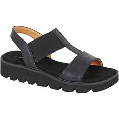 Cipriata 6 UK Womens Elasticated Wedge Sandals Black