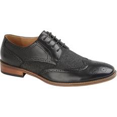 Fabric Loafers Goor Eye Leather Lined Brogue Gibson Shoe Black