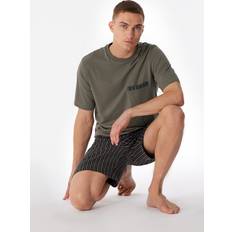 Brun - Herre Pyjamasser Schiesser Comfort Nightwear Short Pyjamas - Brown Patt
