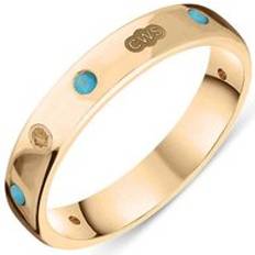 Pink Rings C. W. Sellors 18ct Rose Gold Turquoise King's Coronation Hallmark 4mm Ring W