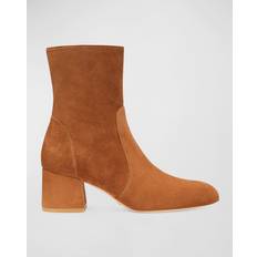 Wide Fit Ankle Boots Stuart Weitzman Suede Block-Heel Ankle Booties Doe 10B