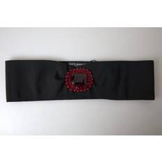 Dam - Mässing Skärp Dolce & Gabbana Black Crystal Brass Wide Waist Runway Belt IT46
