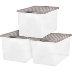 Boxes & Baskets Iris USA 3 Pack 144qt Large Clear View Bin Storage Box