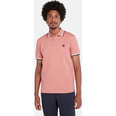 Timberland Polo Shirts Timberland Millers River Tipped Polo Shirt For Men In Maroon Pink