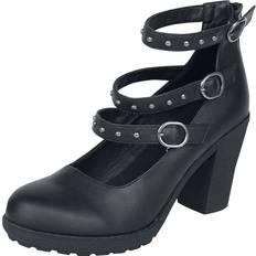 EMP Gothicana by EMP High heels with straps and rivets High Heel black