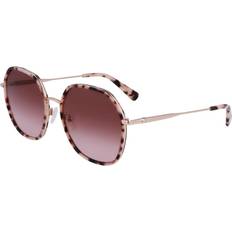 Solglasögon Longchamp LO163S 780 Solglasögon Metall Guld Rosa Fyrkantig