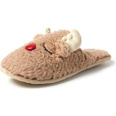 Unisex Slippers Dearfoams Reindeer Men's Scuff Slippers, Large, Red/Coppr