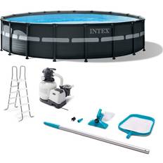 Intex above ground pools Intex Ultra XTR 18' x 52" Above Ground Pool with Pump, Vacuum, & Maintenance Kit 242.88 Grey