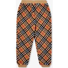 Burberry Byxor Barnkläder Burberry Kids Check fleece sweatpants beige