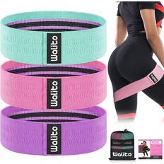 Fitness WALITO Resistance Bands for Legs and Butt, Fabric Exercise Loop Bands Yoga, Pilates, Rehab, Fitness and Home Workout, Strength Bands for Booty