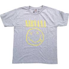 Nirvana X-Small 3/4 Yrs Kids T Shirt Yellow Smiley new Official Heather Grey Ages 3-14 yrs