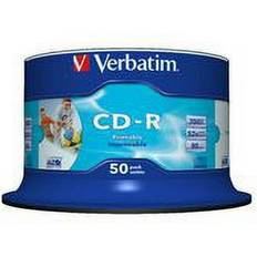 Optical Storage Verbatim CD-R 700MB 50Pack of White InkJet 52x