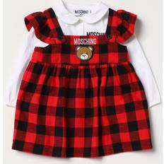 Moschino Moschino Kids Baby Teddy Bear cotton top and dress set red