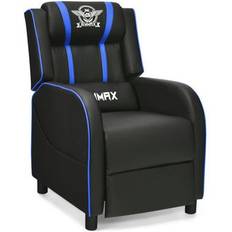 Gaming Chairs Costway Massage Racing Gaming Single Recliner Chair-Blue