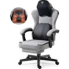 Vigosit Vigosit Gaming Chair with Heated Massage Lumbar Support, Ergonomic Gaming Computer Chair with Pocket Spring Cushion and Footrest, Recliner High Back PC Chair for Adult, 330lbs, Grey