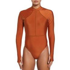 Nike Orange High-Cut One-Piece Swimsuit