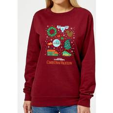 Christmas Jumpers National Lampoon Griswold Christmas Starter Pack Women's Christmas Jumper Burgundy