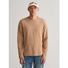 Gant Beige T-shirts Gant Shield Langarm T-Shirt - Braun