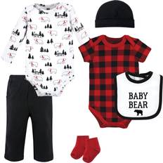 1-3M - Boys Other Sets Children's Clothing Hudson Baby Unisex Baby Cotton Layette Set, Buffalo Plaid Bear, 9-12 Months