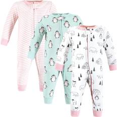 Girls Jumpsuits Hudson Baby Unisex Baby Cotton Sleep and Play, Girl Penguin, 6-9 Months