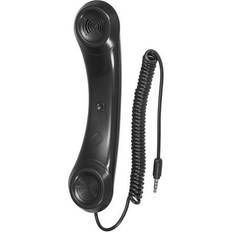 3.5mm Retro Telephone Handset Cell Phone Telephone Receiver for Microphone Speaker Black