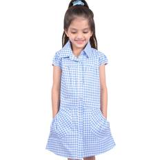 Checkered Children's Clothing A2Z Kids 13-14 Years, Blue Girls School Uniform Gingham Check Print Dress