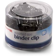 Staples Metal Binder Clips Black Assorted Capacities